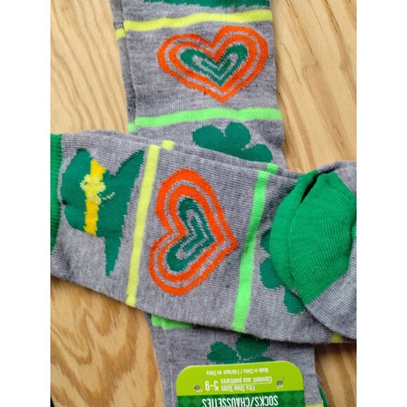 Saint Patricks Day Socks Shamrock & Lucky Horseshoe 3 Pack Collection - Picture 3 of 7